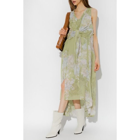 Anthropologie Light Green Floral Maxi Dress - Picture 12 of 16